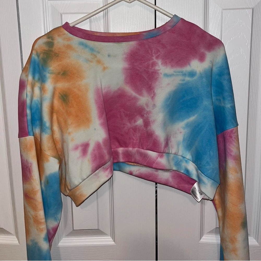 Adika Multicolor Tie-Dye Cropped Sweatshirt